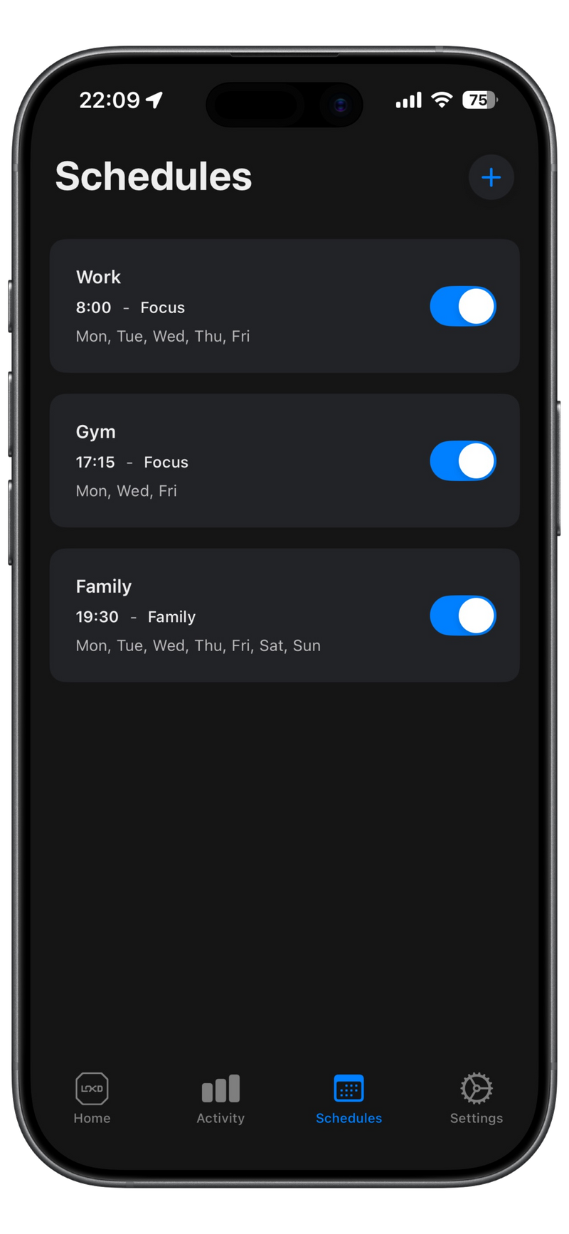 Schedule focus sessions