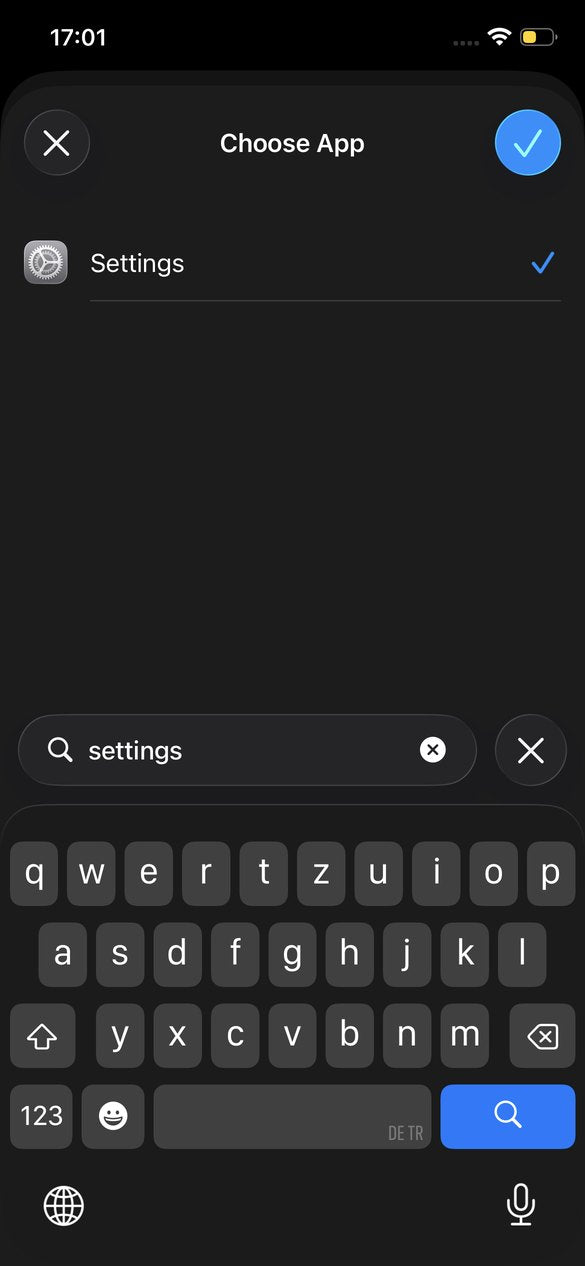 Scegli l'app Impostazioni